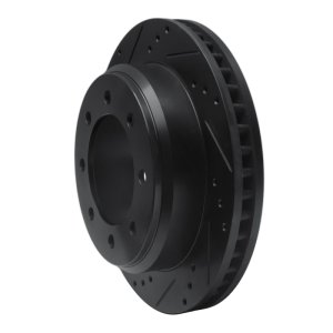 Ford E-150 Brake Rotor (1) - Rear Left - R1 Concepts - Drilled & Slotted - Black - `08-`25
